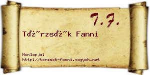 Törzsök Fanni névjegykártya
