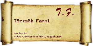 Törzsök Fanni névjegykártya