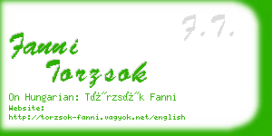 fanni torzsok business card